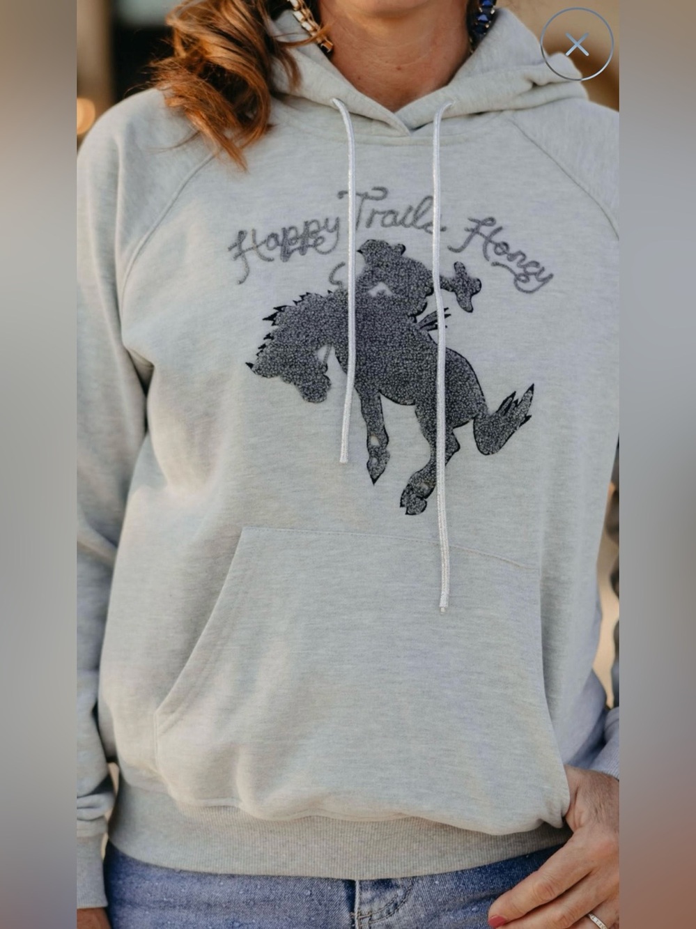 Rodeo Quincy Gray Hooded Sweatshirt with Rodeo Graphic; Size XXL